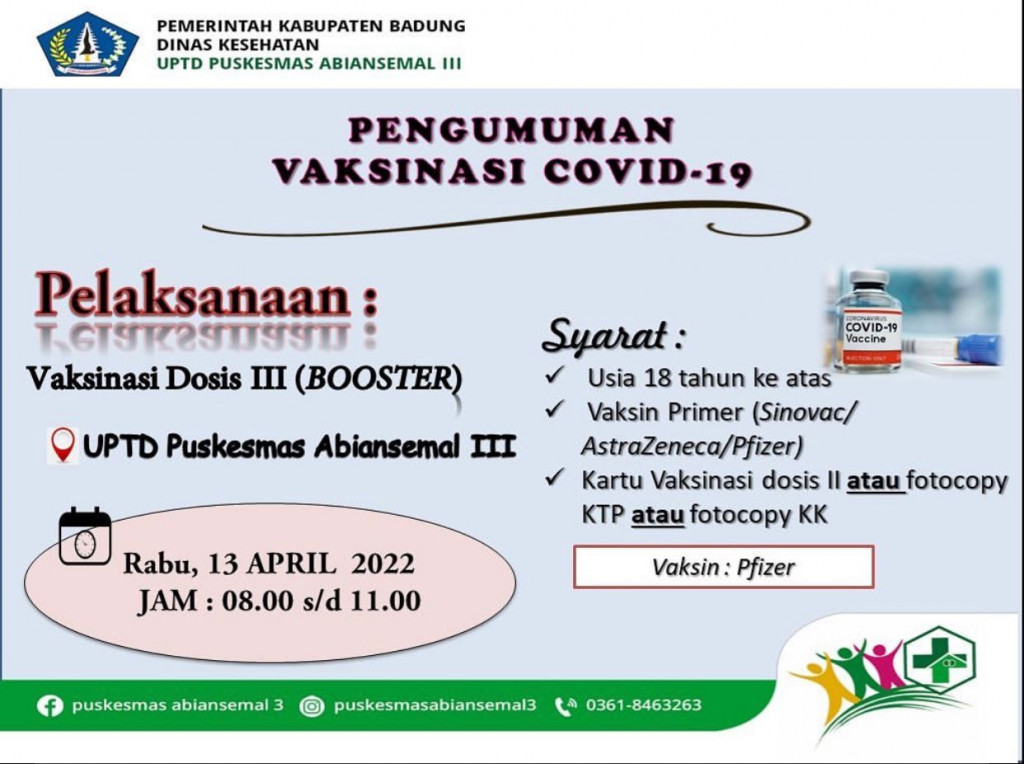 PENGUMUMAN VAKSINASI COVID